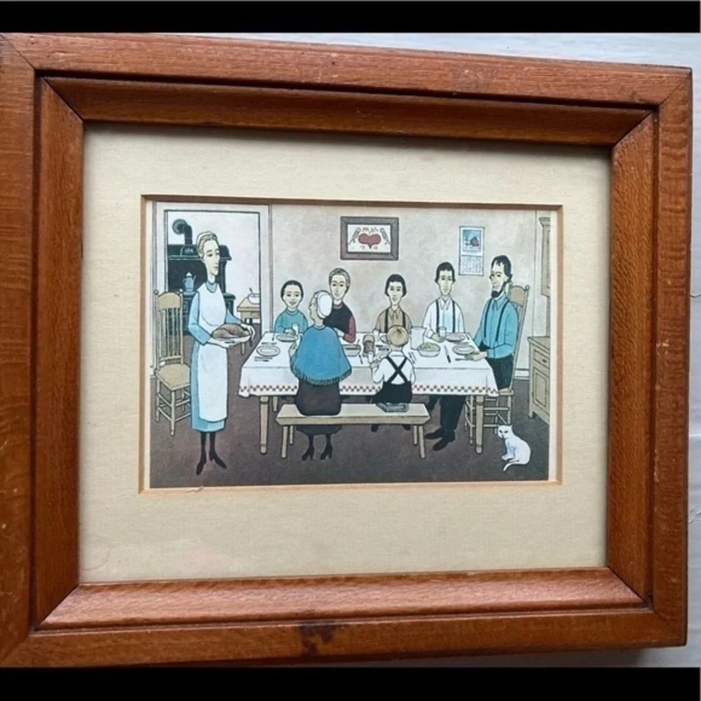 Constantine Kermes Amish Farm Family Matted Framed Print Family traditions